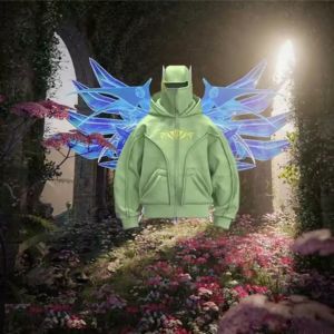 Custom Streetwear <b>Oversized</b> <b>Hoodie</b> Heavyweight Y2K <b>Hoodie</b> Boxy Zip Up Jacket with Acid Wash Embroidery and Ski Mask Balaclava - Product Image 3