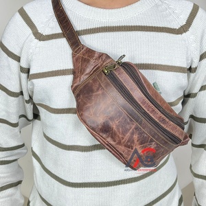 กระเป๋าคาดลำตัวอเนกประสงค์หนังวัวแท้สำหรับทุกเพศ, กระเป๋าคาดลำตัวทำจากไนลอนซับในแบบพกพาสไตล์โบฮีเมียน - Product Image 1