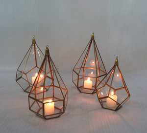 Contenedor de velas doradas de Metal de lujo, terrario, planta suculenta, luz de almacenamiento, caja de exhibición de lujo, vidrio de Metal/soporte de luz en T votiva - Product Image 3