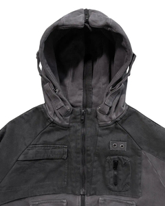 Sweats à capuche personnalisés de haute qualité à fermeture éclair et manches longues avec fermeture éclair délavée et superposées pour hommes - Product Image 4