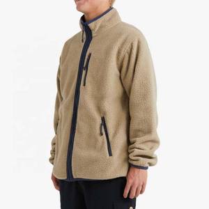Manteau polaire extérieur d'hiver de couleur personnalisée veste Sherpa respirante pour hommes - Product Image 3