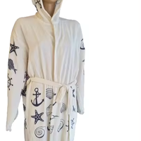 Albornoz con Capucha de Algodón Muselina Turca, de Secado Rápido, Ecológico, Colorido, Suave, para el Hogar, la Playa, el Spa, para Mujeres y Hombres, Talla Personalizada, para Uso Diario