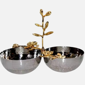 Bol de service décoratif de noix et de collations de table vintage avec conception de feuille d'or pour le restaurant d'hôtel et toutes les fournitures d'événements - Product Image 4