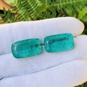 Natura สีเขียว Paraiba ทัวร์มาลีนคู่ตัดรูปร่างอัญมณีหลวมขนาดสอบเทียบสำหรับการทำเครื่องประดับคริสตัล Paraiba - Product Image 3