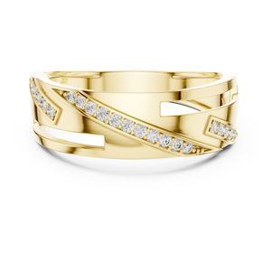 แหวนเพชรทรงกลมสีเหลืองทอง 14K ที่เพาะเลี้ยงในห้องปฏิบัติการสำหรับสวมใส่ในชีวิตประจำวัน |   เพชรที่เพาะเลี้ยงใหม่ - Product Image 1