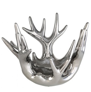 Bougeoir en bois de cerf d'argent pour la décoration de table à la maison Support de bougeoir fait main de décoration de chambre fini de qualité supérieure - Product Image 1