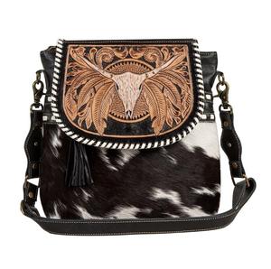 Bolso de Mano Mini de Cuero Genuino con Flecos Florales Estilo Bohemio, Color Personalizable, Diseño Casual Otoñal, Estilo Occidental - Product Image 4