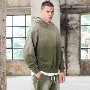 เสื้อฮู้ดผ้าบาติกบ็อกซี่สำหรับผู้ชายเสื้อมีฮู้ดแบบสตรีทไซส์ใหญ่พิเศษ - Product Image 4