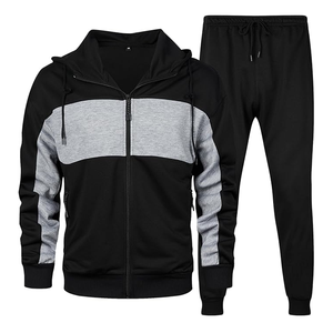 Fitness Training Hooded Neck Top Set Vêtements de sport pour hommes Full Zip Warm Survêtement Ensemble de sport Casual Sweat Suit Jogger Sets - Product Image 1