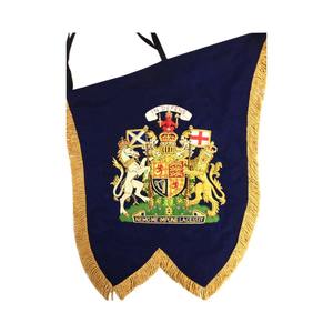 Drapeau pennant de luxe tendance, en tissu feutre, à coudre, avec broderie tissée en fil de laine, franges dorées, broderie à la main de haute qualité - Product Image 3