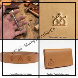 LT766 <b>Leather</b> <b>Stamp</b> Ornate Crown Design 14x14mm (5/9\" X 5/9\") for <b>Leather</b> Crafts - Product Image 1