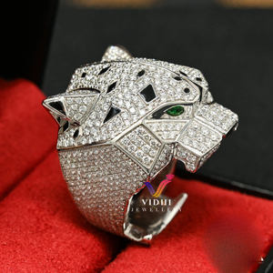 แหวนเงินแท้ประดับโมอิสซาไนต์ลายเสือดาวสุดโรแมนติกจากวิดี จิวเวลรี่ คลาสสิค พร้อมการฝังแบบกำหนดเองสำหรับผู้ชาย ได้รับการรับรองจาก IGI - Product Image 6
