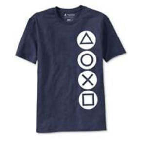 T-shirt grafica da uomo con bottoni Playstation Ripple Junction blu taglia Small in tessuto jersey - Product Image 1