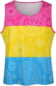 Pansexuality Pride Paisley Flag <b>Men's</b> Casual Breathable Muscle Tank Top Sleeveless Workout Gym Fitness Vest - Product Image 3