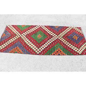 Tapis vintage 2,5x6,2 pieds, tapis turc d'appoint, tapis en laine rouge style sud-ouest - Product Image 3