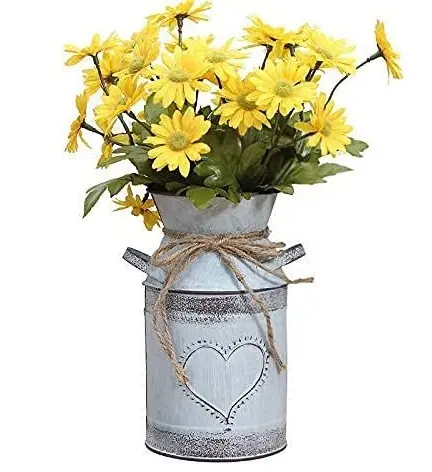 Galvanized Metal Flower Vases Farmhouse Rustic Style Holder for Home Decor Wedding Table Centerpiece Decorations Style 3
