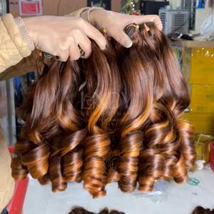 Bouncy ไฮไลท์สีมัดผมจากผมจริงของมนุษย์ผู้บริจาคคนเดียวไม่ผสม - Product Image 4