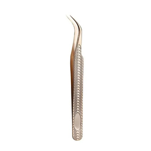 Pince à cils en acier inoxydable personnalisée avec logo imprimé, antistatique, pointe en fibre, nano-grip, pour extensions de cils - Product Image 3