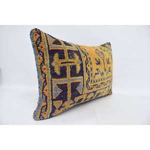 Almohada de lana de 18x18 bohemio Multicolor, cojín tejido bordado Vintage portátil para ropa de cama, decoración de suelo, decoración de 16x24 pulgadas - Product Image 3