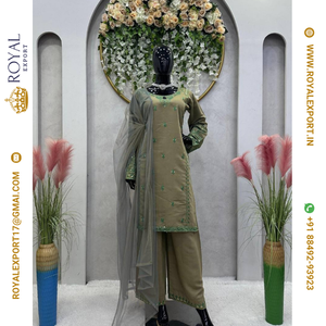 Nouveau Magnifiquement Designer Casual Wear Prêt à Porter Costume Plazzo Collection - Product Image 3