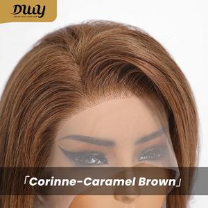 Corinne C-DWy Remy Hair 13*6 Pre-Plucked Bob Synthetic <b>Wig</b> with 4x4 Invisible HD for Lace Frontal Natural Textured <b>Human</b> Hair - Product Image 5