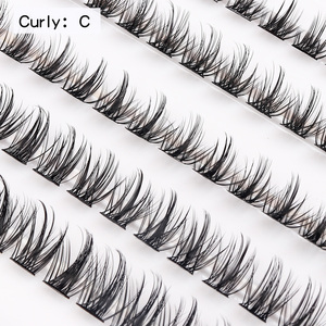 Azenlo 40P Set Extension ciglia finte di grande capacità 200 pz ciglia a grappolo 10mm-16mm striscia arricciatura ciglio