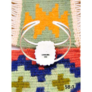 "Handmade Peacock Dahlia & Sterling Silver Cuff Bracelet-Fashion Statement" - Product Image 3