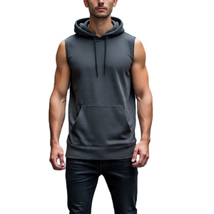 <b>Men's</b> Athletic Sleeveless Workout Hoodie Lightweight Quick Dry Summer Fitness Wear <b>Singlet</b> Hood Top <b>Men</b> - Product Image 1