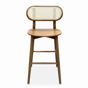 Contemporary Wooden Frame Bar <b>Stool</b> <b>with</b> Mesh <b>Back</b> GBSK013 for Farmhouse Kitchen Dining Room Home Bar Made From PU Material - Product Image 2