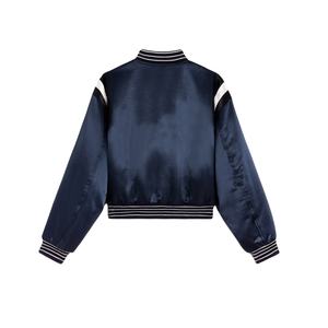 Veste de sport en satin d'hiver pour femmes, personnalisée, pour l'extérieur, baseball, équipe, veste universitaire, broderie en soie, vente en gros, veste en satin d'université - Product Image 6