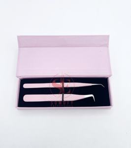 Pinzas Profesionales para Pestañas, Extensiones de Pestañas, Pestañas de Volumen, Acero Inoxidable, Alta Calidad, Duraderas, Logotipo Personalizado, Marca Privada - Product Image 3