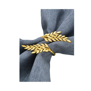 Fabriqué à la main sur mesure Design unique et intéressant Anneau de serviette géométrique en aluminium or rugueux Design rond en zigzag - Product Image 4