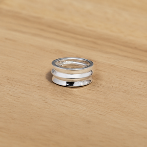 แหวนแพลตตินั่มและทองคำ 10k แบบสามวง สไตล์โบโฮ สำหรับงานแต่งงาน - Product Image 3