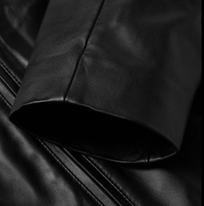 Nouvelle mode vestes en cuir véritable teint en noir hommes Slim Fit vestes en cuir fermeture éclair jusqu'à court longueur à manches longues vestes pour hommes - Product Image 6