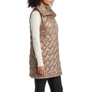 Chaqueta de poliéster 100% acolchada transpirable a prueba de viento para mujer, sin mangas, con cuello en V, cierre de cremallera, ropa exterior informal para cuatro - Product Image 3