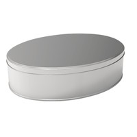 Scatola di Latta Ovale Kontensan L468 3 Lt per Cioccolato Lokum 247x175mm x H90mm con Coperchio Scorrevole Prodotta in Turchia