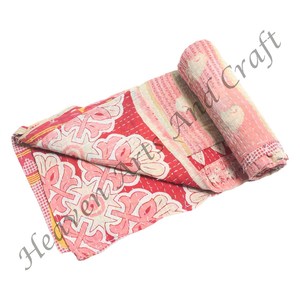 Gold Supplier Indian Cotton Floral Print Multi Color Vintage Kantha <b>Quilt</b> Indian Reversible Hand Stitched Heavy <b>Throw</b> Old Sari - Product Image 1