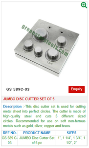 GS 589C-03 Jeu de 4 fraises à disques carrées pour le travail de l'acier et du bois dans les outils et équipements de bijouterie - Product Image 2
