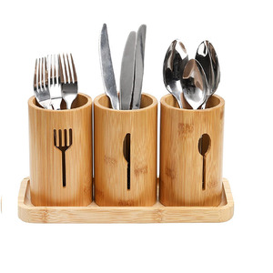 Venta al por mayor Cuchillo de madera Tenedor Cuchara Caja de Kraft Natural Cubiertos de bambú Cubiertos de madera desechables - Product Image 5