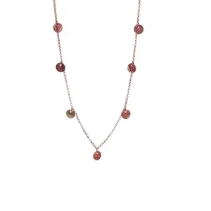 Rose <b>Gold</b> Plated <b>Disc</b> Charm Necklace Minimalist Snake Chain Design Unisex Everyday Wear Jewelry - Product Image 4