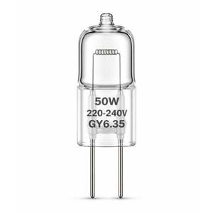 <b>2</b> <b>PIN</b> 50W Halogen <b>Bulbs</b> 220-240V GY6.35 - Product Image 1