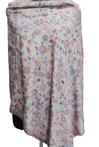 Handmade Pure Silk Pashmina Shawls Winter <b>Women</b> Luxury Jacquard Embroidered Dyed Customized Designs Ready <b>for</b> Customization - Product Image 4