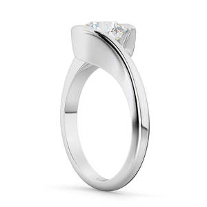 Bague de fiançailles en or blanc 14 carats avec diamant solitaire 1,50 ct - Sertie à tension - Product Image 3