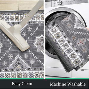 Ensemble de tapis de cuisine modernes personnalisés, tissés touffetés, antidérapants, absorbants, en velours polaire doux avec base en caoutchouc à pois - Product Image 5