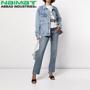 Chaqueta Corta de Mezclilla de Alta Calidad para Mujer, con Hombros Abullonados, y Vestido Camisero de Mezclilla de Manga Larga - Product Image 1