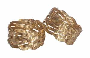 ANNEAU DE SERVIETTE TISSÉ DESIGNER ARTICLES DE FÊTE ANNEAU DE TISSU DE SERVIETTE EN MÉTAL DÉCORATIF DE TABLE - Product Image 2