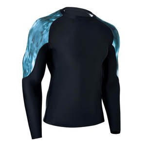 Protège-éruption de compression athlétique à manches longues pour hommes confortable et respirant couleur unie hommes MMA Rash Guard - Product Image 1