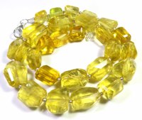 Collier de perles multiformes jaunes à facettes en quartz hydro-givré de haute qualité, 15 pouces