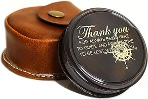 เข็มทิศทองเหลืองไวกิ้งสีดำโบราณที่ไม่ซ้ำกันพิมพ์บนด้านบนภายในบทกวีแกะสลักโดย Robert Frost เคสหนังที่แข็งแกร่งเข็มทิศที่ไม่ซ้ำกัน - Product Image 2