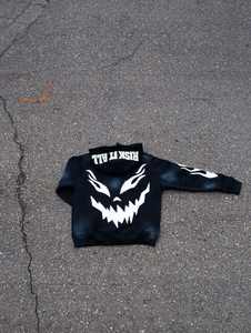 Fabricante ácido lavado Vintage desgastado parche bordado apliques Unisex pulóver sudaderas sol desteñido Stonewash sudaderas con capucha - Product Image 5